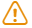 An outlined orange triangle with an orange exclamation point in the middle of the triangle